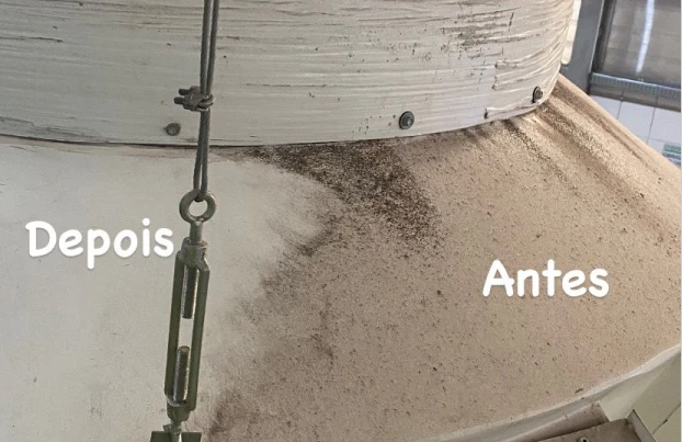 Limpeza de Duto Antes e Depois